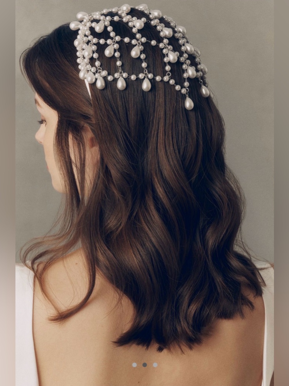 Zoe Draping Pearl Headband - Pearl Beaded Hair Net BHLDN / Anthro Weddings